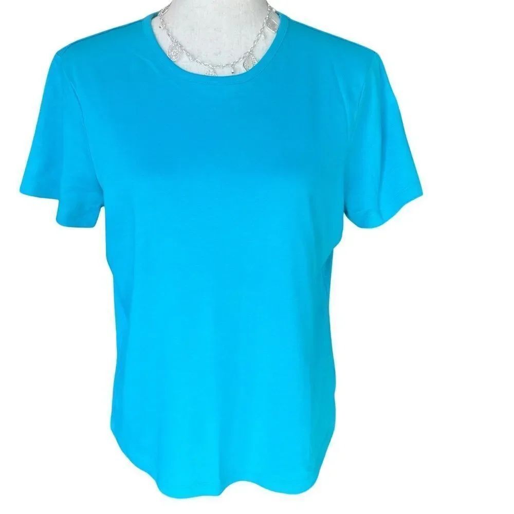 L.L. Bean Women’s 100% Supima Cotton Short Sleeve Tee - Top  Blue Large